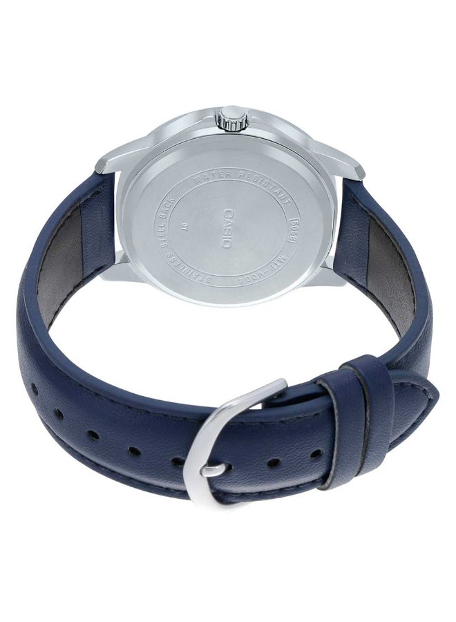 CASIO - Women's Leather Round Shape Analog Watch LTP-V004L-2BUDF - 35 mm - Blue - Image 1