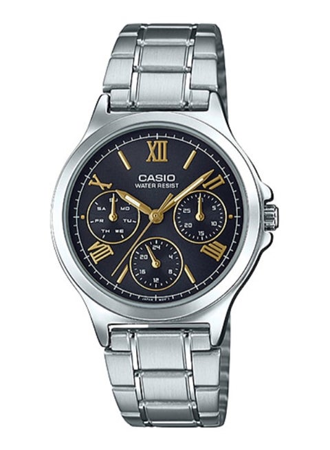 Women's Stainless Steel Round Shape Analog Watch LTP-V300D-1A2UDF - 33 Mm - Silver