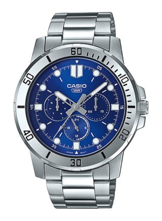 Men's Stainless Steel Round Shape Analog Watch MTP-VD300D-2EUDF - v1584777485/N36143087A_1