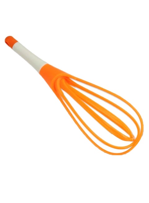 2-In-1 Silicone Egg Whisk Orange/White