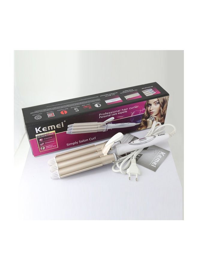 3 Barrel Portable Hair Curler Gold/White 40.5x10.7x8.2cm - v1584797244/N36038674A_3