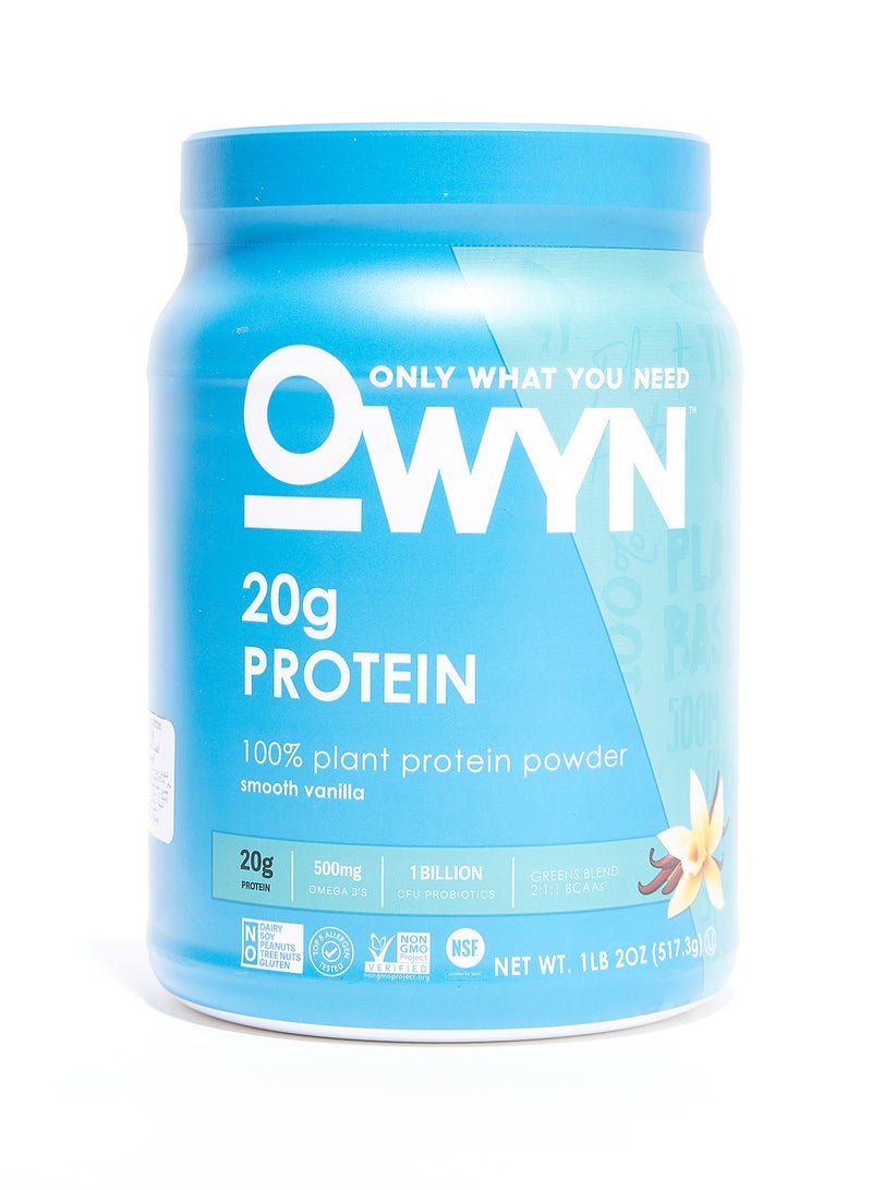 OWYN Plant Protein Powder Smooth Vanilla 517grams - Image 1