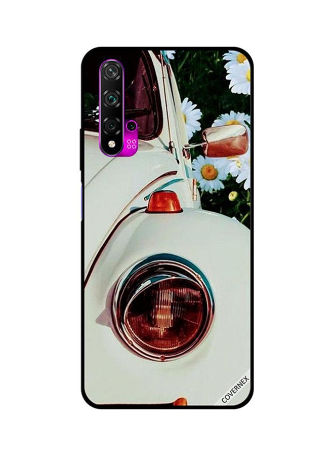 Covernex Protective Case Cover For Huawei Nova 5T White Car Light & Flowers
