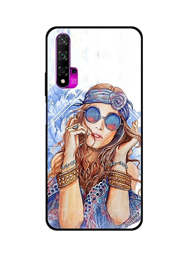 Covernex Protective Case Cover For Huawei Nova 5T Blue Dress & Blue Glasses Girl