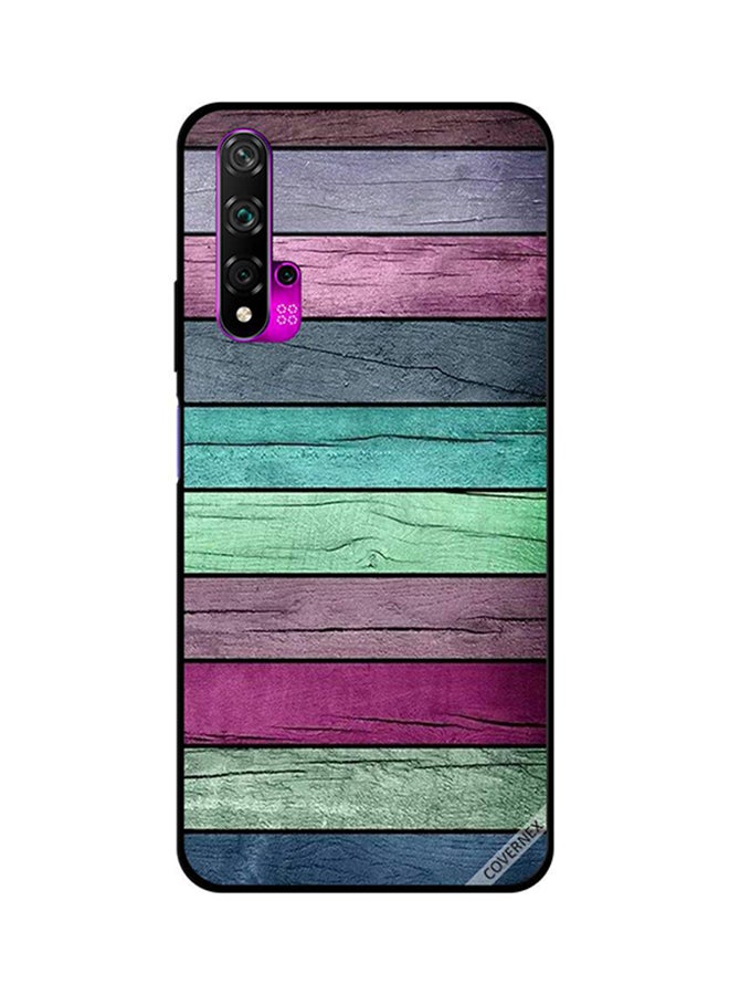 Protective Case Cover For Huawei Nova 5T Dark Colorful Wooden Pattern