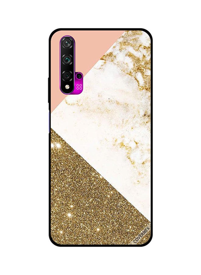 كوفرنيكس غطاء حماية واقٍ لهاتف هواوي نوفا 5T نمط ذهبي لامع ورخامي