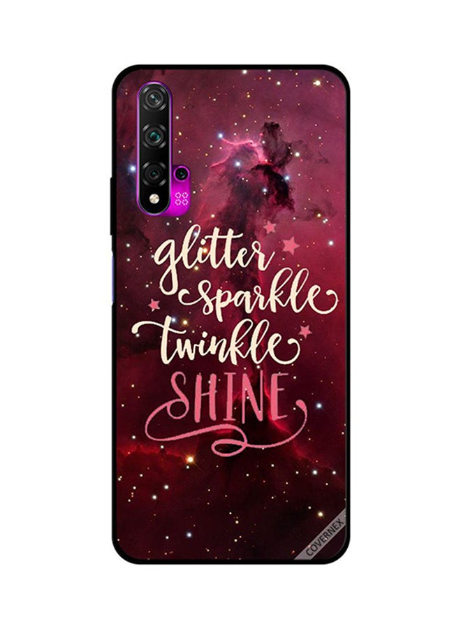 كوفرنيكس غطاء حماية واقٍ لهاتف هواوي نوفا 5T بطبعة عبارة "Glitter Sparkle Twinkle Shine"