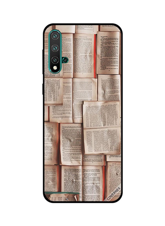 Covernex - Protective Case Cover For Huawei Nova 5 Pro Book Pages Pattern - Image 1