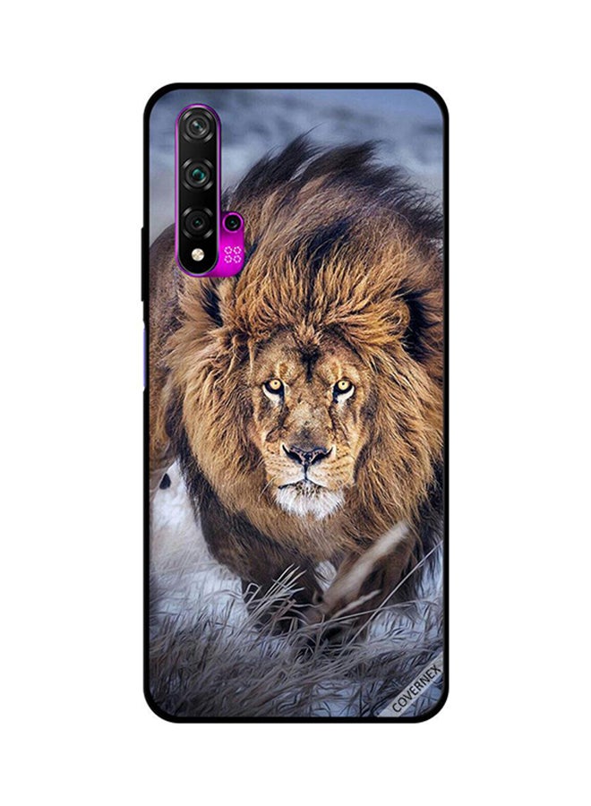 غطاء حماية واق لهاتف هواوي نوفا 5T بطبعة صورة أسد