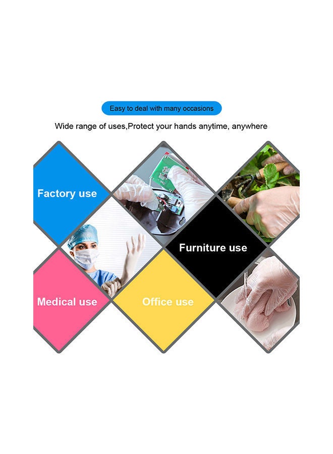 Disposable Plastic Gloves White 22 x 7 x 9cm - Image 4