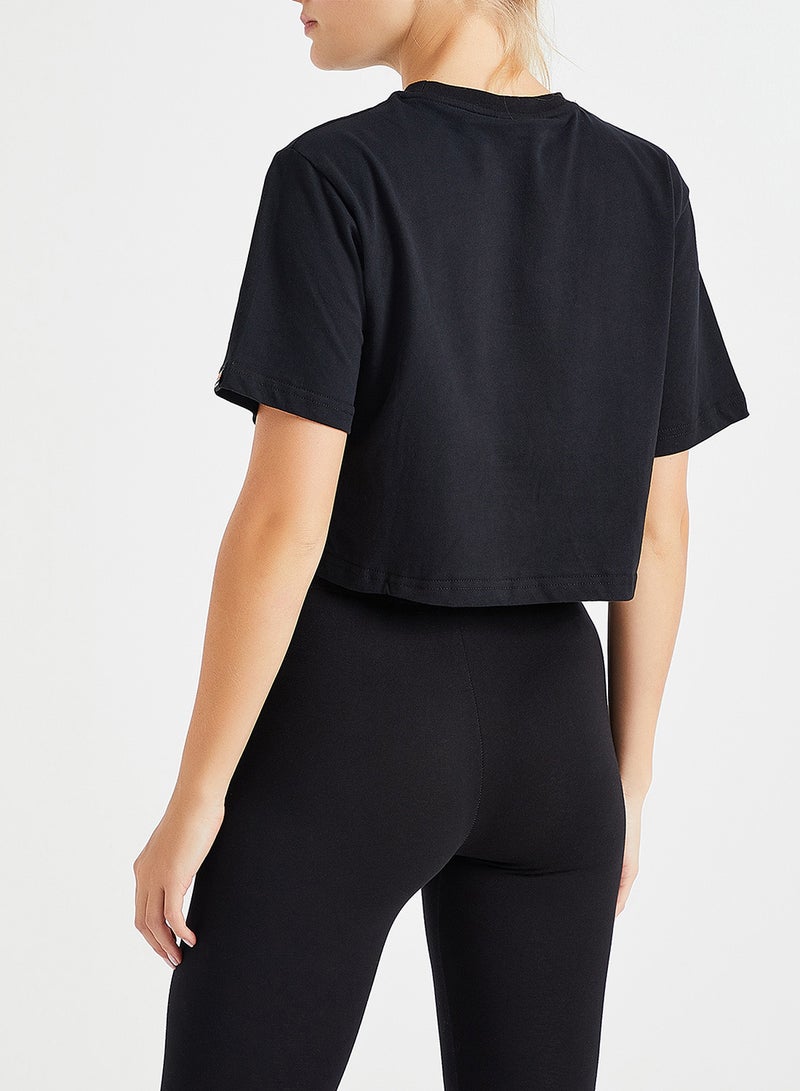 Ellesse Fireball Cropped T-Shirt Black  - Image 3