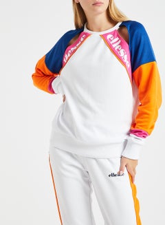 Ellesse Maura Sweatshirt White/Blue/Orange  - Image 1