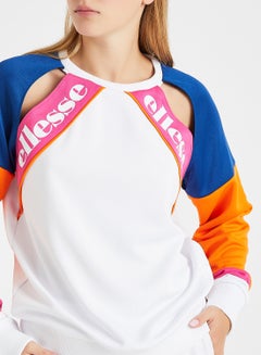 Ellesse Maura Sweatshirt White/Blue/Orange  - Image 4