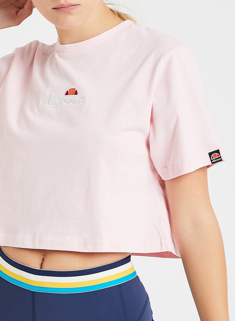 Ellesse Fireball Cropped T-Shirt Pink  - Image 4