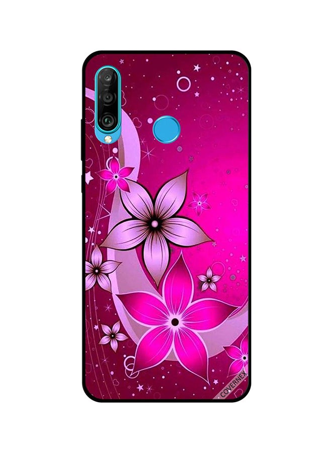 Covernex Protective Case Cover For Huawei Nova 4e Full Pink Floral Pattern