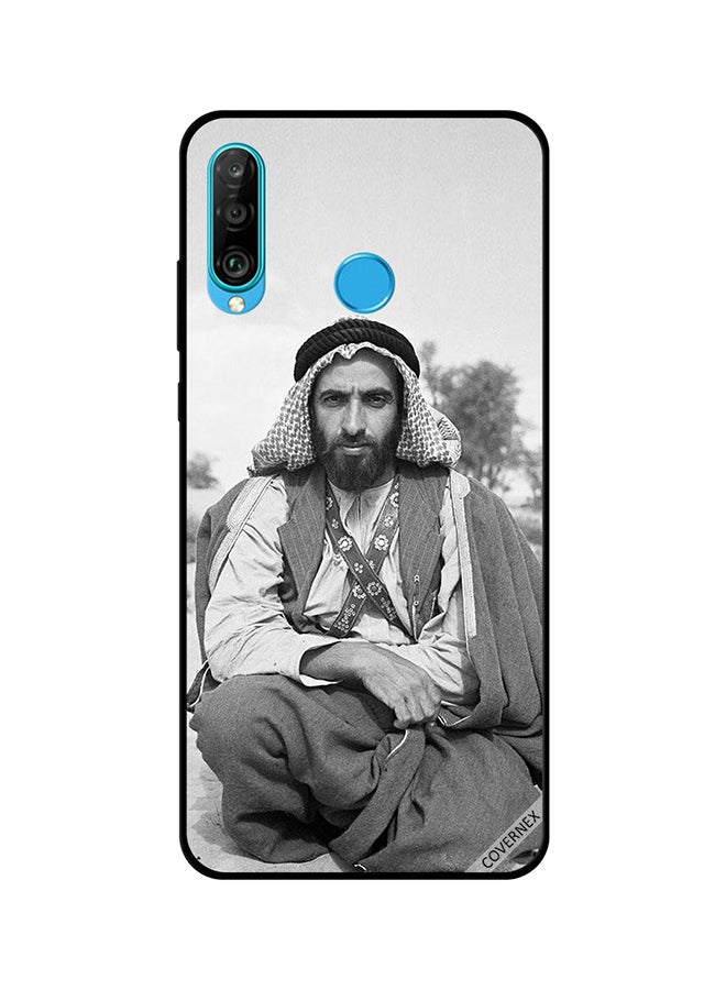 كوفرنيكس غطاء حماية واق لهاتف هواوي نوفا 4E بطبعة صورة قديمة للشيخ زايد