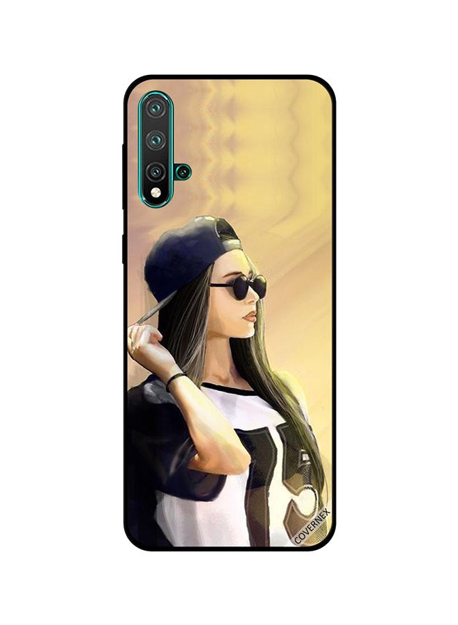 Covernex Protective Case Cover For Huawei Nova 5 Cute Girl Waer Black Glasses