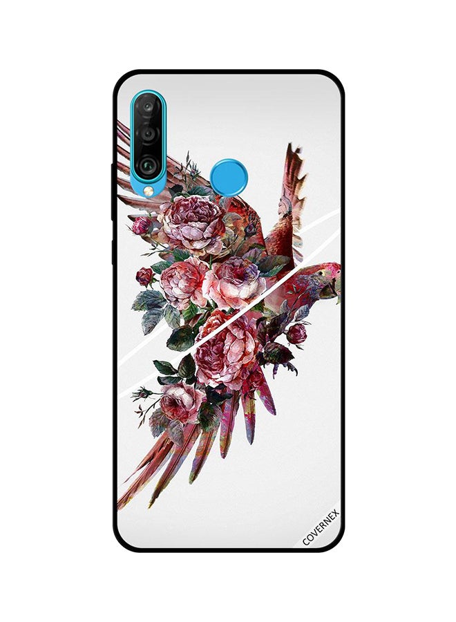 Covernex Protective Case Cover For Huawei P30 Lite Flowery Parrot 