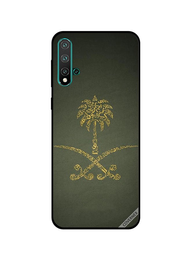 غطاء حماية واق لهاتف هواوي نوفا 5 تصميم كلاسيك لشعار السعودية الوطني