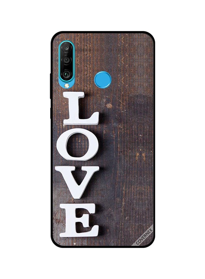 Covernex Protective Case Cover For Huawei P30 Lite Love On Vintage Wood