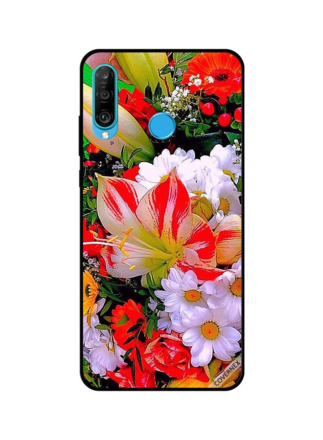 Protective Case Cover For Huawei P30 Lite Multicolour Flowers