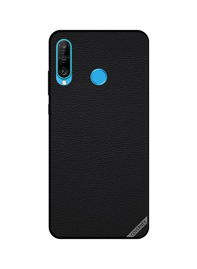 Covernex Protective Case Cover For Huawei P30 Lite Black Leather Pattern