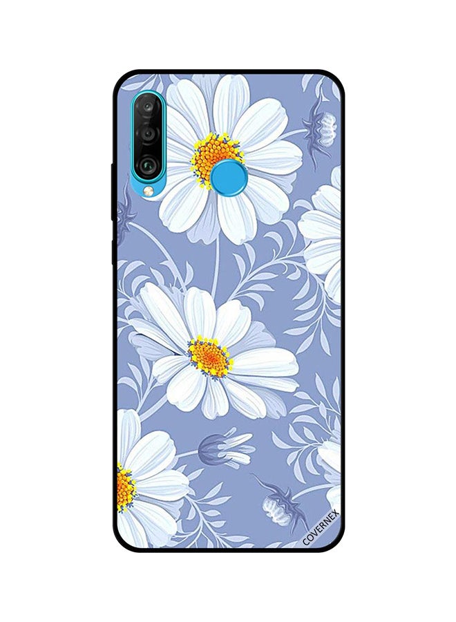 Protective Case Cover For Huawei P30 Lite Bloming White Flowers