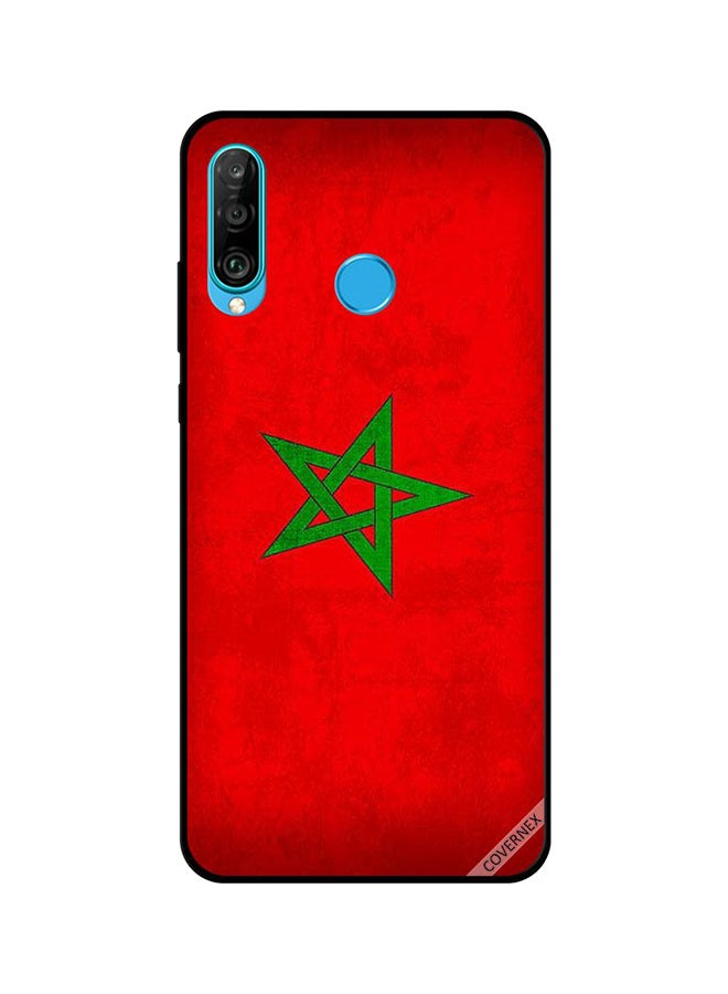 Covernex Protective Case Cover For Huawei P30 Lite Morocco Flag Vintage