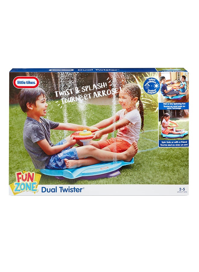 little tikes - Twist And Splash Fun Zone Entertainer Dual Twister Seated Spinner For Kids 36x18x24inch - Image 1