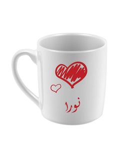 Noora Name Printed Ceramic Mug For Coffee And Tea Multicolour 10x5cm