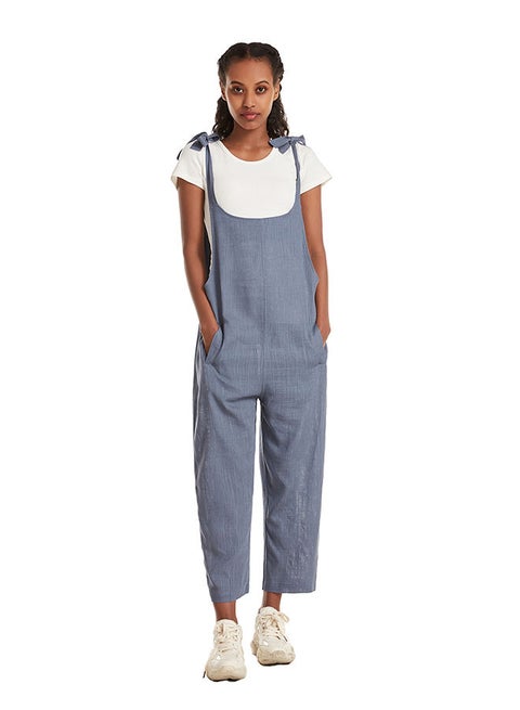 Tie Up Jumpsuit Blue