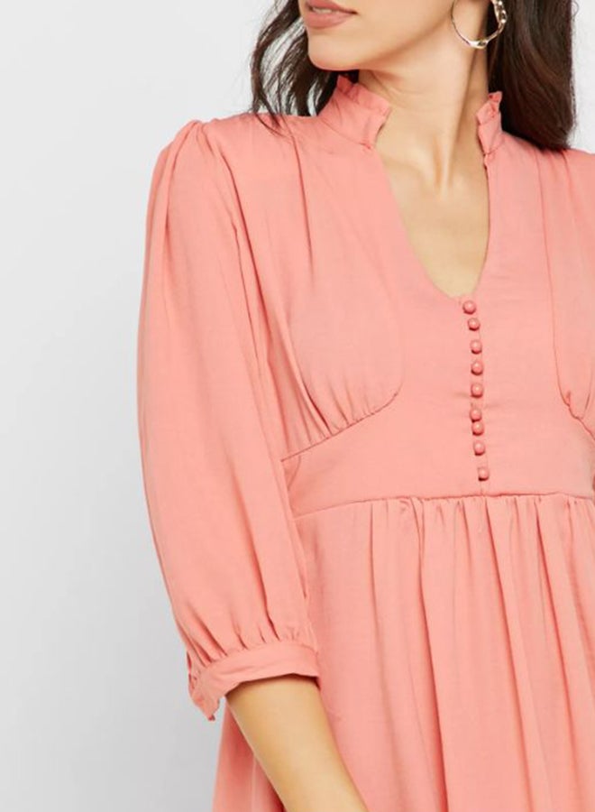 Anaqa V Neck Midi Wrap Dress Pink - Image 2