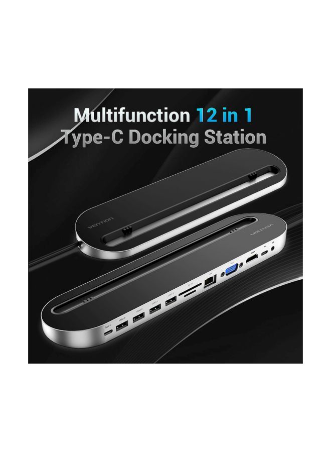 فينشن محطة الإرساء 2 في 1 بمنافذ Type-C أسود - Image 4