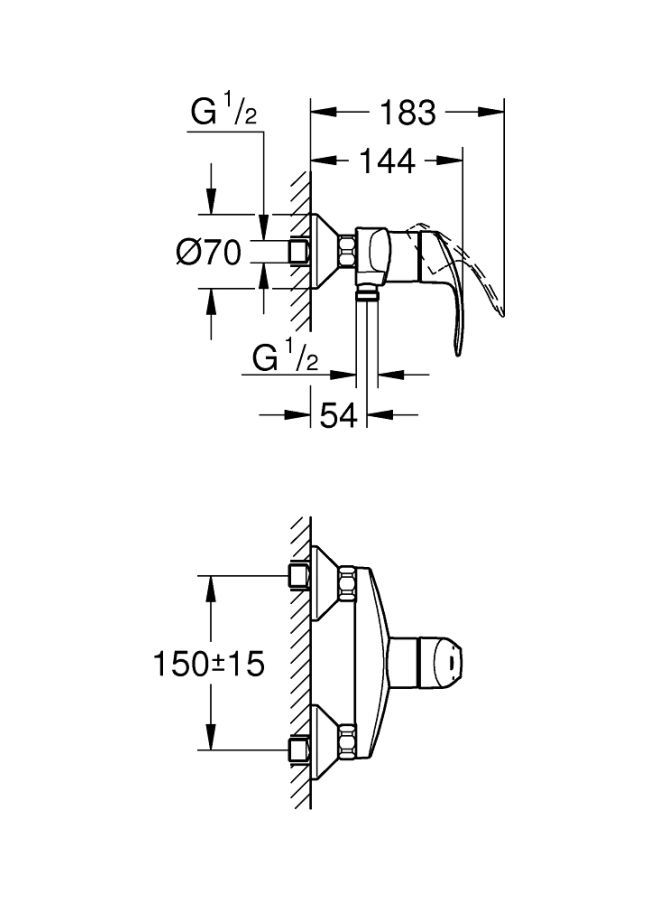 Grohe Single Lever Shower Mixer Silver - Image 2