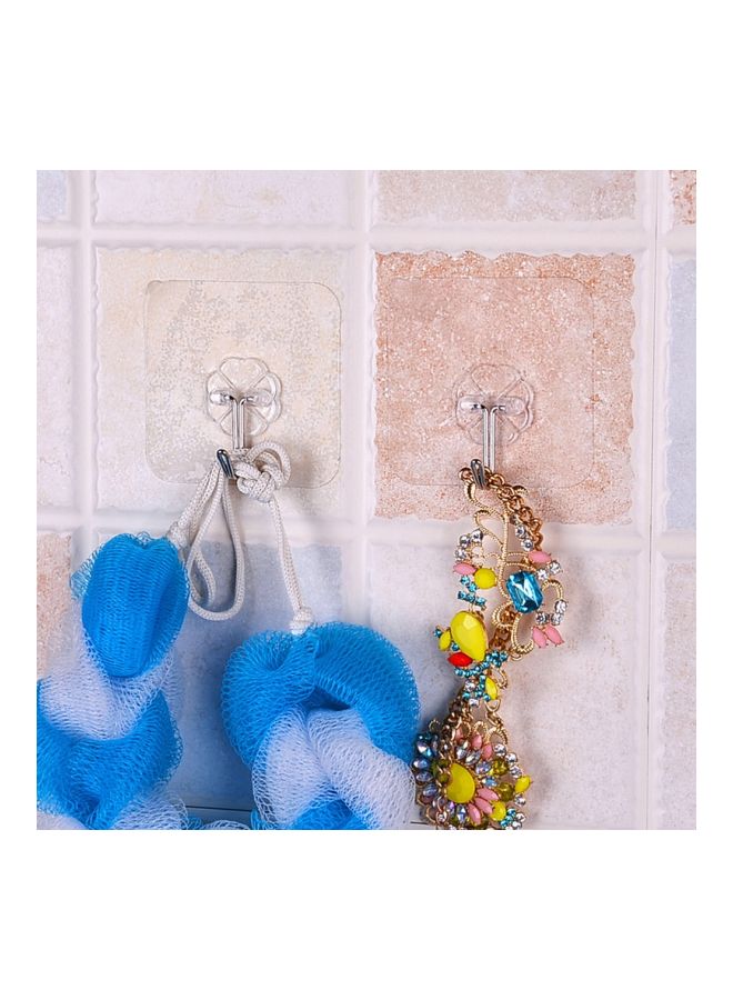 Pack Of 20 Suction Cup Sucker Wall Hook Silver/Clear 3x3x3centimeter
