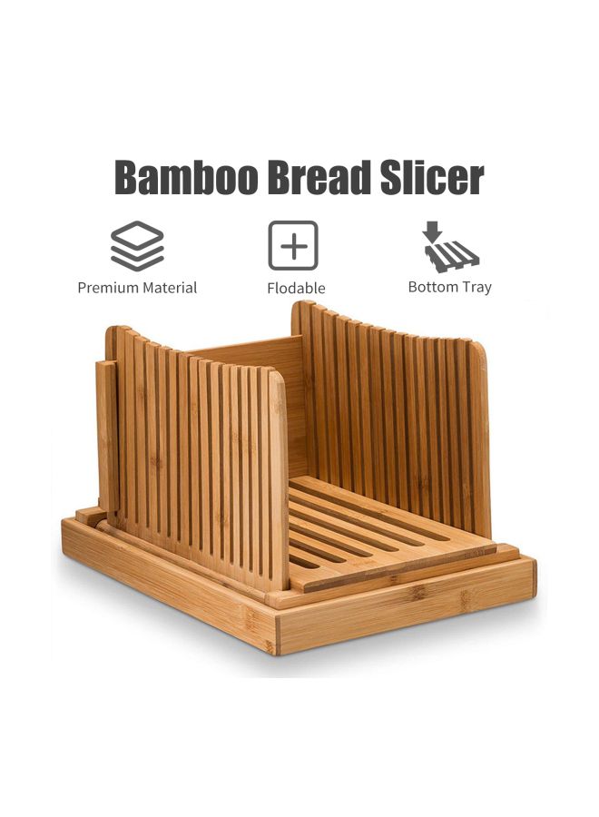 Bamboo Bread Slicer With Cutting Board Brown 33x7x24centimeter - Image 2