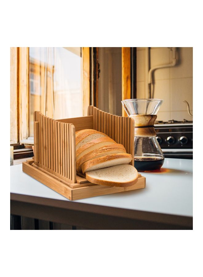 Bamboo Bread Slicer With Cutting Board Brown 33x7x24centimeter - Image 4