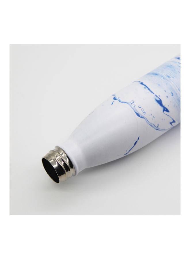 Generic - Vacuum Insulated Thermal Water Bottle White/Blue 500ml - Image 1
