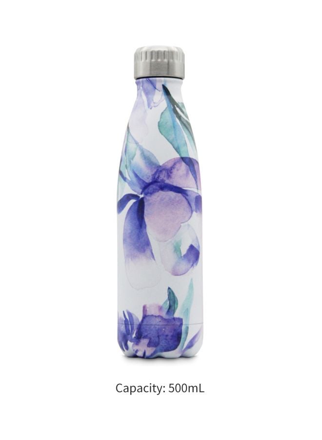 Vacuum Insulated Thermal Water Bottle White/Purple 28x7.50x7.50cm