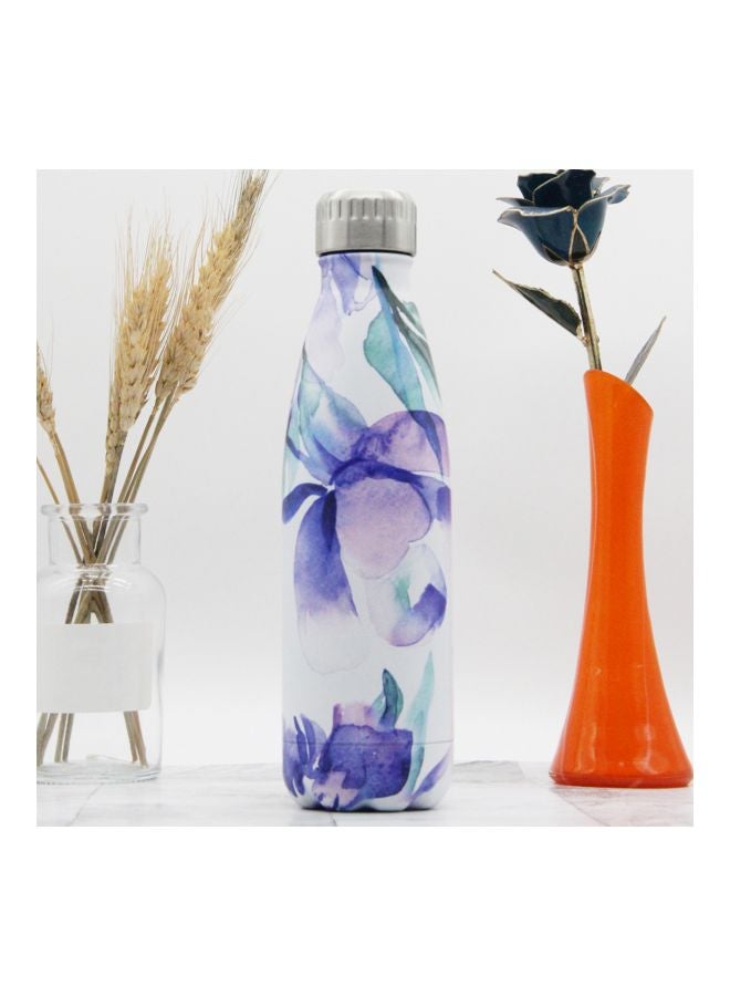 Vacuum Insulated Thermal Water Bottle White/Purple 28x7.50x7.50cm