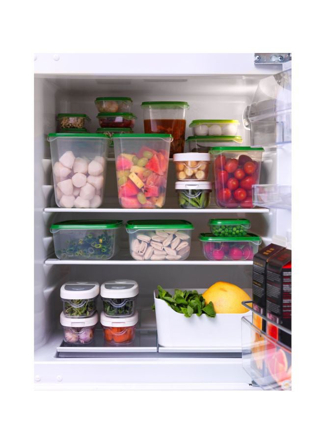 Pruta Set Of 17 Plastic Food Container With Lid Clear/Green  - Image 3