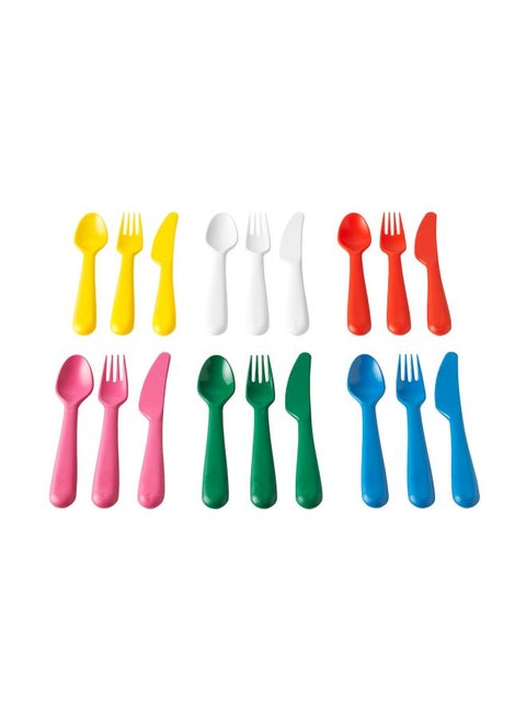 18-Piece Plastic Cutlery Set Multicolour