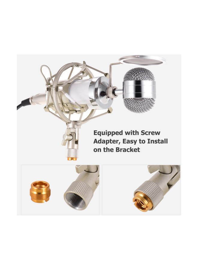 4-Piece Recording Uni-Directional Condenser Microphone Kit I5918 White/Beige  - Image 2