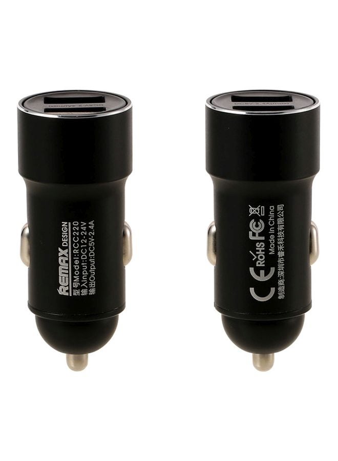 REMAX - Pack Of 2 USB Port Car Charger Black - Image 1