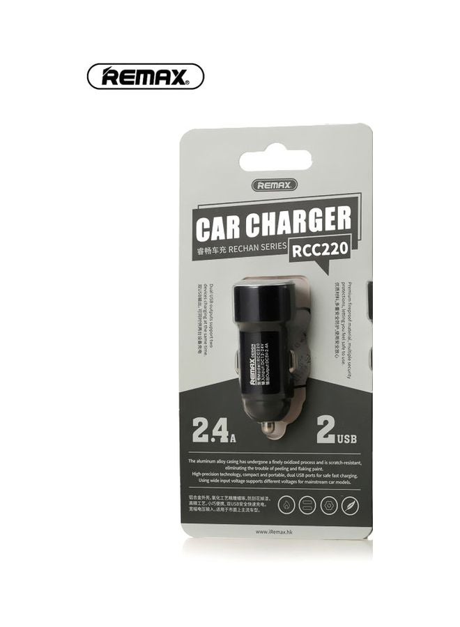 REMAX - Pack Of 2 USB Port Car Charger Black - Image 1