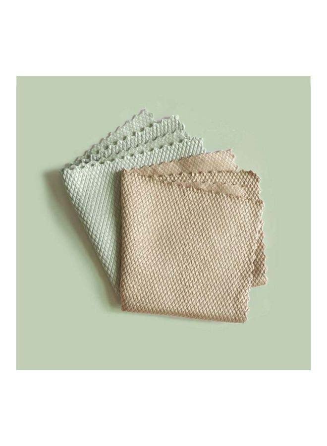 بيوينتي طقم أقمشة ذات وجهين من النانوفايبر لتنظيف الزجاج، 3 قطع أزرق/رمادي/بيج 30x40سم - Image 3