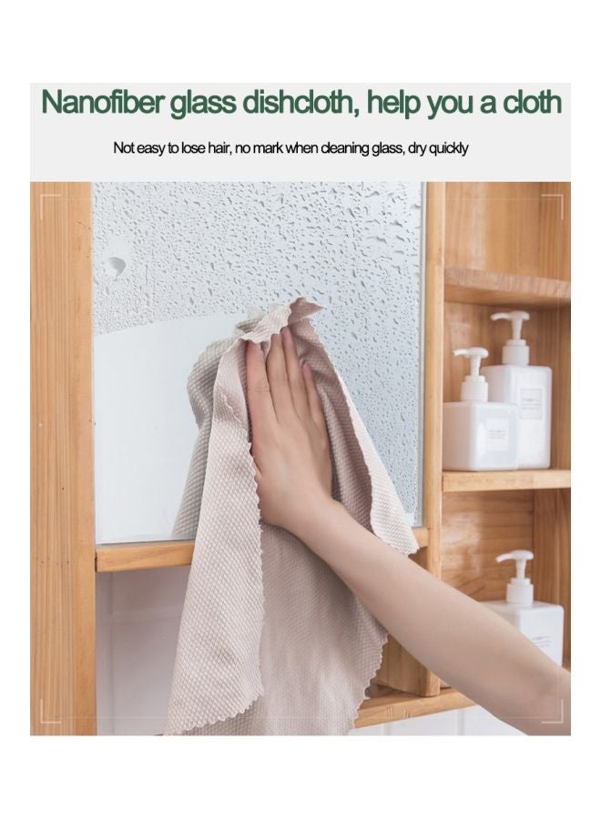 بيوينتي طقم أقمشة ذات وجهين من النانوفايبر لتنظيف الزجاج، 3 قطع أزرق/رمادي/بيج 30x40سم - Image 5