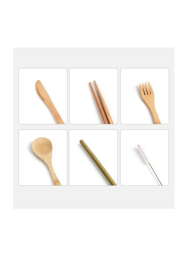 7-Piece Folding Triangle Hop-Pocket Flatware Set Red/White/Beige 20.30x0.50x4cm - Image 2
