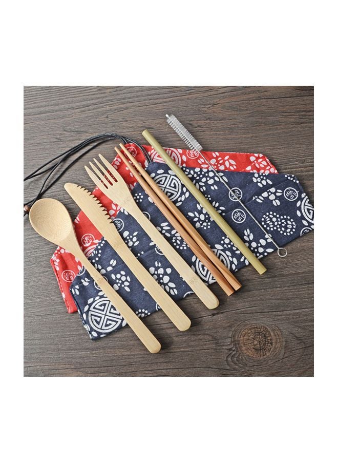 7-Piece Folding Triangle Hop-Pocket Flatware Set Red/White/Beige 20.30x0.50x4cm - Image 4