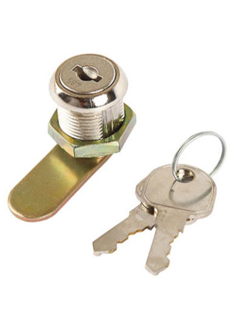 Cabinet Drawer Cam Lock With Key Silver/Gold 20mm
